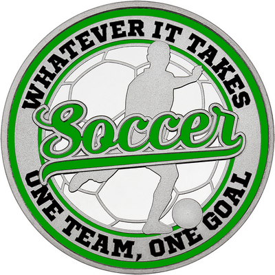 Green "Soccer" with Green Outer Circular Borders